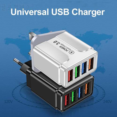 Universal 4 USB Butterfly Charger 3.1A Port Mobile Phone Travel Charging Head Wall Adapter For IPhone Xiaomi Samsung Smart Phone
