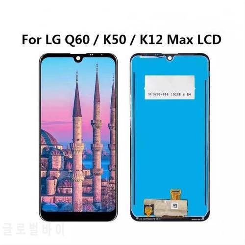 6.26 For LG K50 Q60 K12 MAX LCD Display Touch Screen with frame Digitizer Assembly For LG LMX520BMW LMX520EMW For LG Q60 LCD