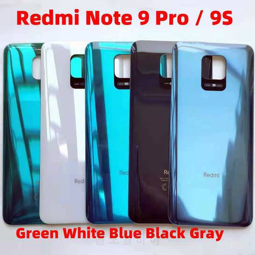 Back Glass Cover For Xiaomi Redmi Note 9 Pro / Note 9S Battery Cover Housing Door Chassis Red Mi Note 9Pro Repair Parts