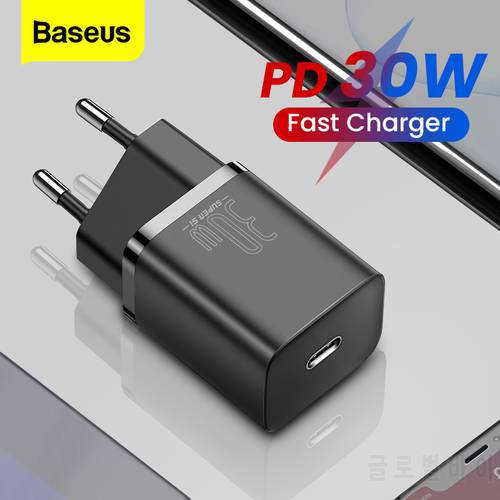 Baseus PD Charger 30W USB Type C Fast Charger QC3.0 USB C Quick Charge 3.0 Dual Port Phone Charge for iPhone 14 13 X Xs Macbook