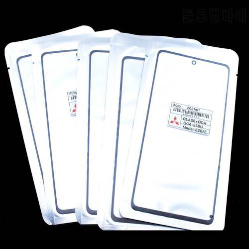 5PCS Front Glass With OCA Film Laminated For Samsung Galaxy S21 Plus S20 fe S10e Note 10 Lite LCD Touch Panel Glass Lens Spare