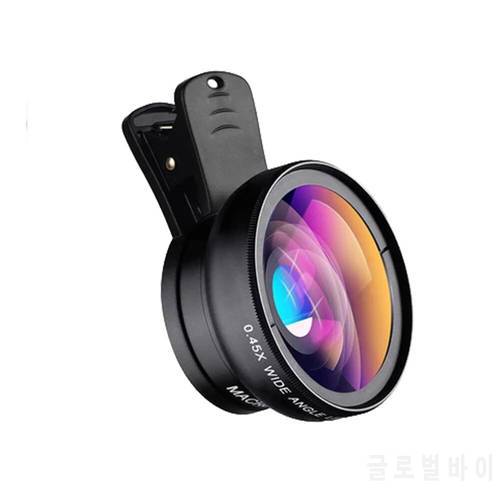 APEXEL 2-in-1 Phone Lens Kit 0.45x Super Wide Angle &12.5x Macro Lens HD Camera Lens For Smartphones