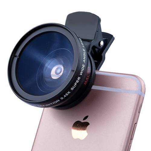 TOKOHANSUN Phone Lens kit 0.45x Super Wide Angle & 12.5x Super Macro Lens HD Camera Lentes for iPhone 8 X Xiaomi more cellphone