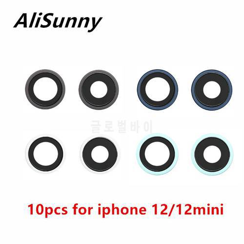 AliSunny 10pcs Back Camera Frame Lens for iPhone 12 12pro 12promax 12mini Rear Camera Glass Cover Ring Ringer Parts