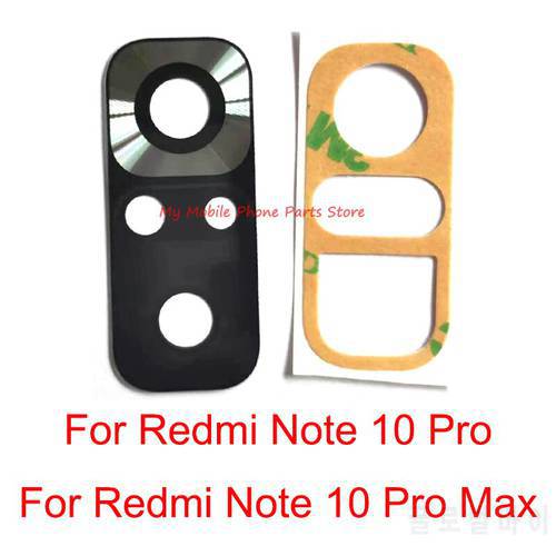 10 PCS Rear Camera Lens Spare Part For Xiaomi Mi Redmi Note 10 Pro Note10 Pro Max Back Big Camera Glass Lens With Glue Sticker