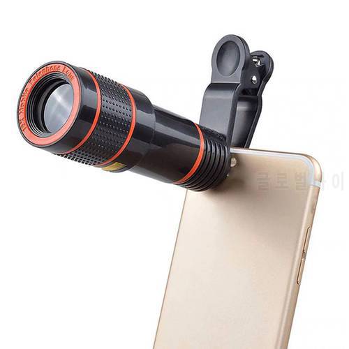 HD Telephoto Camera Macro Lens Kit For Universal Mobile Phone Smartphone Telescope focus Len Clip-on 12x Phone Lens Optical Zoom