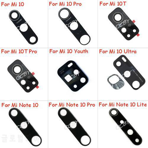 20pcs Rear Back Camera Glass Lens Cover For Xiaomi Mi 10 10T Pro Lite Ultra Youth Note 10 with Ahesive Sticker Replacement Parts