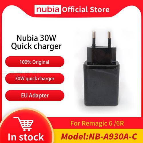 Original Nubia 65W GaN Quick Charger Adapter 100W 5A Cable for nubia RedMagic 6R 6 Pro 6S Pro Phone MAX output 65W PD Charger