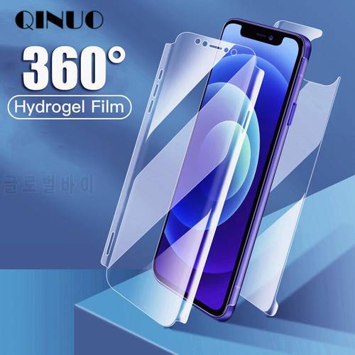 360 Hydrogel Tempered Film For iPhone 13 11 12 Pro Max X XR XS Max HD Screen Protector on 12 Mini 7 8 Plus Soft Full Cover Glass