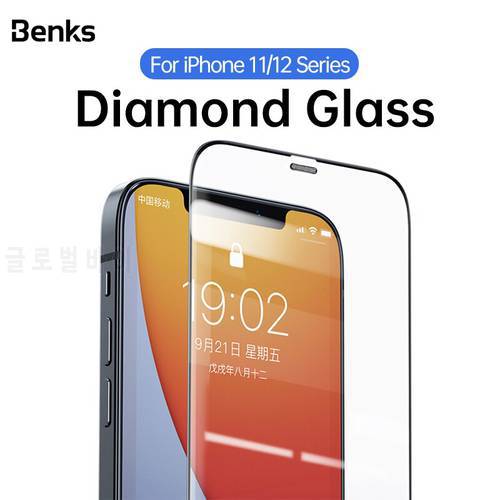 Benks VPRO+ Diamond Dustproof Tempered Glass For iPhone 12 Mini 11 Pro Max XS XR X Full Coverage Screen Protector Film HD