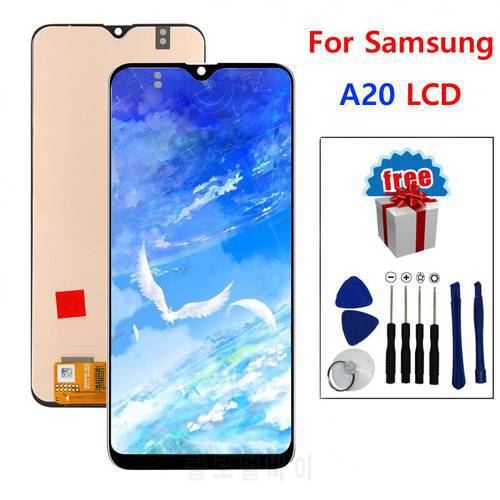 LCD Display For Samsung A20 A205 SM-A205F LCD Screen Display Assembly Replacement Repair Parts With Frame For A20 Display