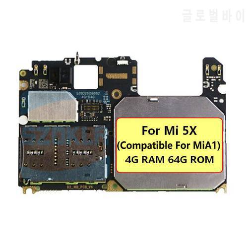 1pcs For Xiaomi Mi A1 5X M5X MI5 X Motherboard 4G RAM 32G 64GB ROM MainBoard Logic Board
