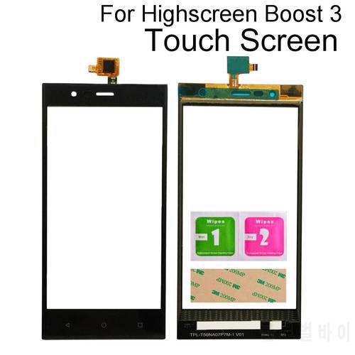 Mobile Touoch Screen For Highscreen Boost 3 Boost3 Touch Screen Digitizer Front Glass Panel Tools 3M Glue