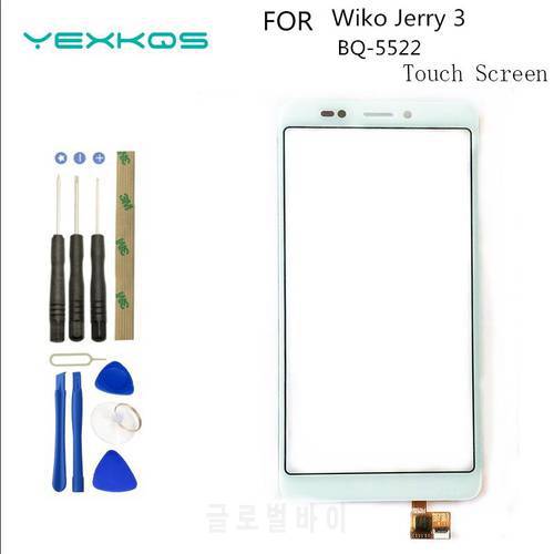 Touch Screen For Wiko Jerry 3 w_k300 Touchscreen Panel Glass Sensor Replacement 3M Type For BQ BQ-5522 BQ5522 BQ 5522 Next