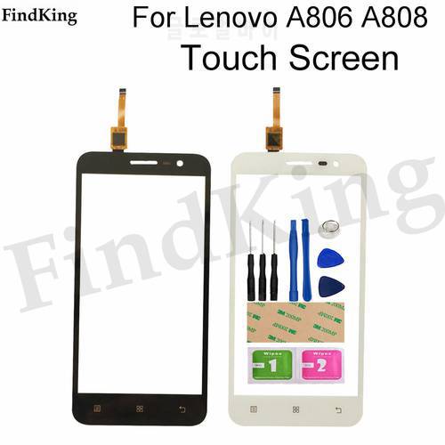 Touch Screen For Lenovo A806 A806T A808 A8 Capacitive Touch Screen Panel Digitizer Panel Front Outer Glass Lens Sensor Adhesive