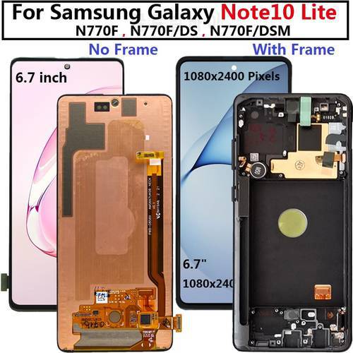 For Samsung Galaxy Note 10 lite Lcd N770F/DS N770F/DSM with Frame Display Touch Screen Digitizer For Samsung note10 lite N770