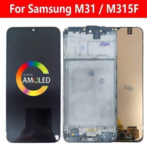 Super AMOLED M31 LCD For Samsung Galaxy M31 M315 LCD Display With Frame M315F M315F/DS M315F/DSN Screen Touch Digitizer Module