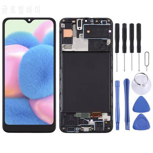 iPartsBuy for Samsung Galaxy A30s TFT Material LCD Screen and Digitizer Full Assembly With Frame