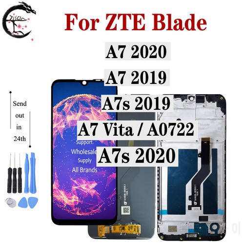 For ZTE A7 2020 LCD Display A7s A7 2019 2019RU P963F02 LCD With Frame A7 Vita A0722 Screen Touch Digitizer Assembly Replacement