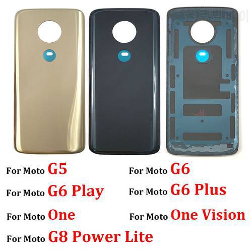Battery Rear Back Cover Case Housing For Motorola Moto X4 G5 G6 Play Plus G8 Power Lite One Vision With Adhesive
