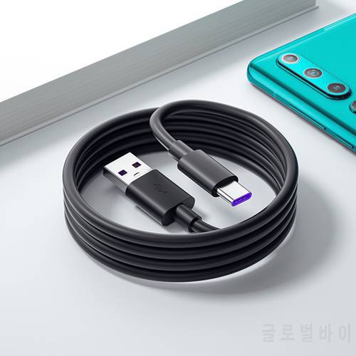 1M Type C Cable 5A Fast Phone Charging Data Cord For Huawei P40 P30 Xiaomi Samsung Universal Android Cellphone Charger Wire