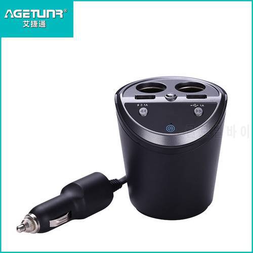 A18S cup type dual USB Zhitong charger bluetooth hands-free phone car bluetooth mp3 player