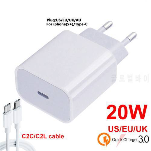 20W PD QC3.0 Fast Charger for Apple iPhone 12 11 Pro iPad mini Samsung S20 Ultra NOTE 20 10 USB Quick Charge Adapter