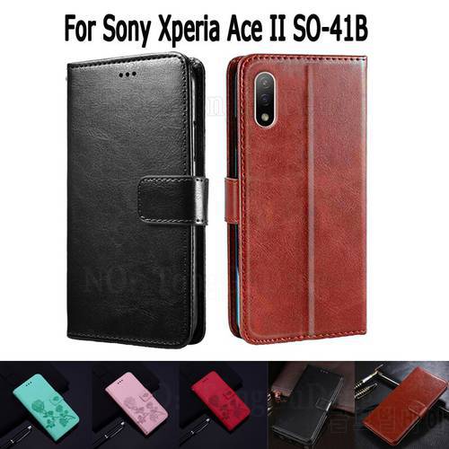 Wallet Case For Xperia Ace II SO-41B Cover Etui Flip Stand Leather Book Funda On Sony Xperia Ace II Case Phone Hoesje Bag