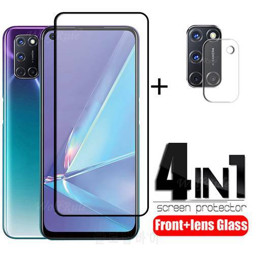 4-in-1 For OPPO A72 Glass For OPPO A72 A 72 Tempered Glass Full Cover Screen Protector For OPPO A15 A53 A92 A52 A72 Lens Glass