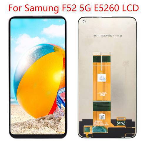 6.6 inch original Samsung Galaxy F52 5G LCD with touch screen digitizer assembly to replace Samsung E5260 LCD monitor