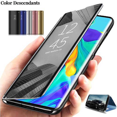 Luxury Mirror View Smart Flip Case For Huawei Mate 10 Lite Mate10 10Lite RNE-L21 original Magnetic fundas On Leather Phone Cover