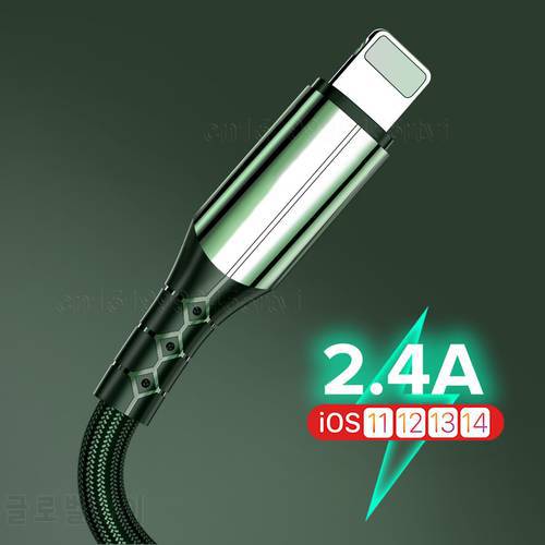 For iPhone USB Charger Cable for iPhone 13 12 11 Pro Max XS XR X 5 5S 6 6S 7 8 Plus 2.4A Fast Charging USB Data Cable 0.3/1/1.5m