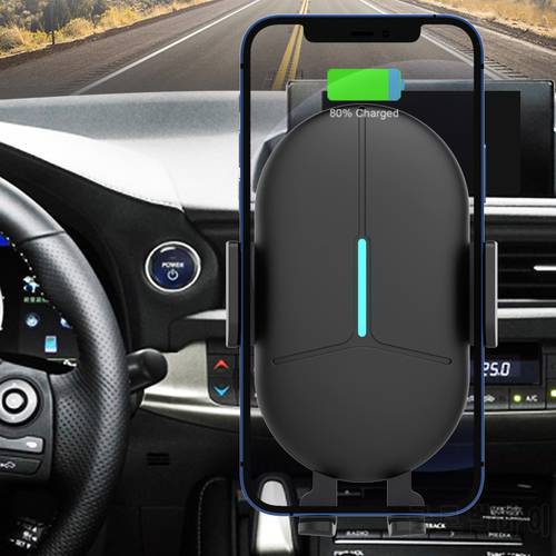 Universal Car Wireless Charger Stand For IPhone 12 11 XS XR X Smart Sensor Automatic Clamping Multifunction Phone Holder Mount