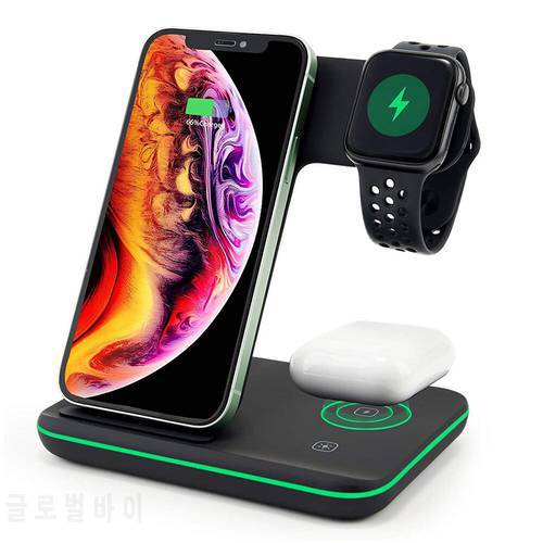 3 In 1 Wireless Charger Qi Phone Holder Wireless Chargers Fast Charging Station For Iphone 12 11 XS Mini Pro Max Watch Airpods
