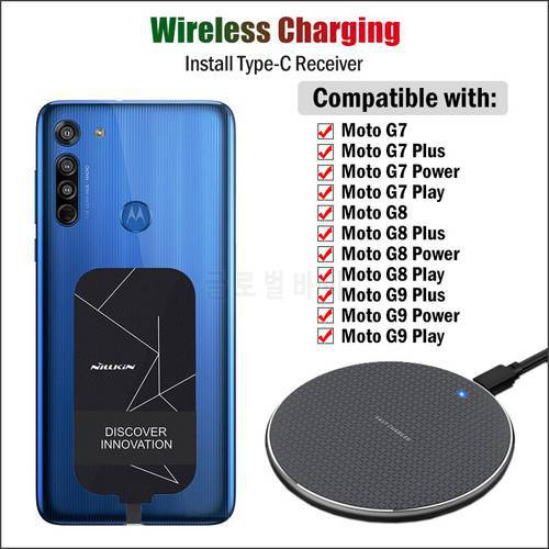 Qi Wireless Charging for Motorola Moto G20 G30 G50 G60 G100 G31 G41 G51 G71 G22 G42 G52 5G Wireless Charger+USB Type-C Receiver