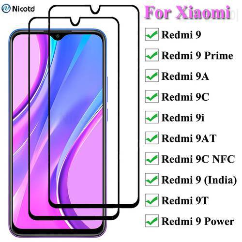 2Pcs/lot Protection Glass For Xiaomi Redmi 9 9A 9C 9T Tempered Screen Protector For Redmi 9 Prime 9 Power 9i 9C NFC Safety Glass