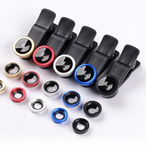 3 In 1 Fish Eye Lens Clip On Camera Lens Set Universal Wide Angle Macro Fisheye For iPhone