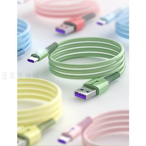 5A Liquid Silicone 1m USB Type C Charger Cable For Samsung S10 S20 Huawei P30 Xiaomi Mi 9 Redmi Note 7 8 K30 5A Fast Charging