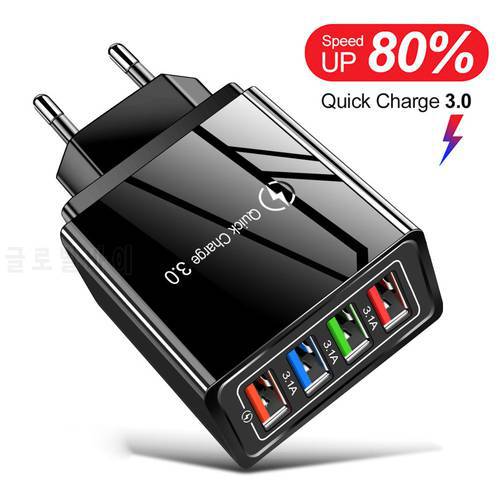lovebay USB Phone Charger Quick Charge 3.0 Wall Fast Charging Adapter For iPhone 12 Mini Samsung S10 S9 Portable EU US UK Plug