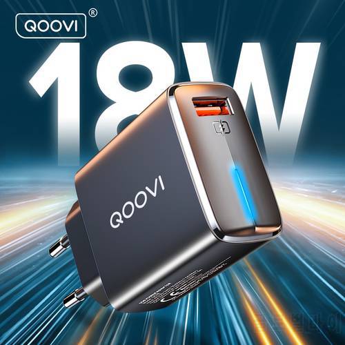 QOOVI 3A USB Wall Charger 18W Quick Charge 3.0 QC Fast Charging Adapter Mobile Phone Charger For iPhone Samsung S10 Xiaomi Redmi