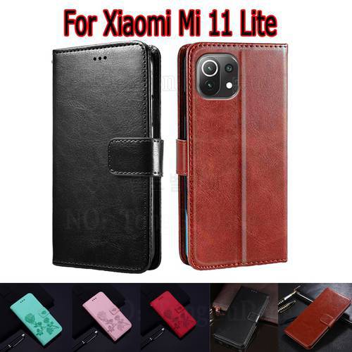 Cover For Xiaomi Mi 11 Lite Case Protective Shell Funda For Xiaomi M2101K9AG Mi 11 Lite 4G Case Flip Wallet Leather Book Etui