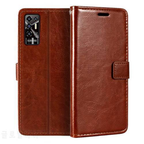Case For Tecno Pova 2 Wallet Premium PU Leather Magnetic Flip Case Cover With Card Holder And Kickstand For Tecno Pova 2