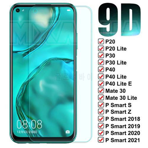 9D Protective Glass For Huawei Mate 30 P30 P40 Lite E Screen Protector Film P20 Pro P10 Lite P Smart Z S 2021 Tempered Glass