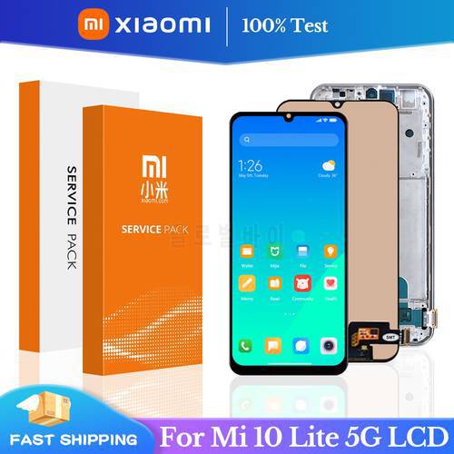 100% Test For Xiaomi MI 10 Lite 5G LCD Display 10 Touch Screen Digitizer Assembly Replacement For MI10 Lite 5G Global Display