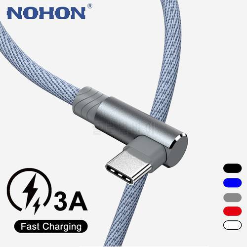 USB C Cable 90 Degree Fast Charge USB Type C Cable For Samsung S20 A51 Huawei P30 Xiaomi mi 10 Mobile Phone USB-C Data Cord Wire