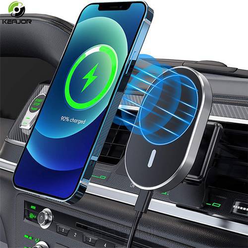 15W Qi Magnetic Wireless Car Charger Air Vent Mount For iPhone 12 Pro Max/Mini Fast Charging Car Phone Holder For iPhone 12/13