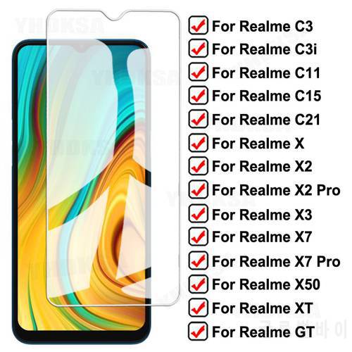 9D Protective Glass For Realme C3 C3i C11 C15 C21 GT Neo Tempered Screen Protector For Realme X X2 X3 X7 X50 Pro XT Glass Film