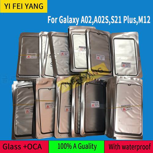 10pcs/lot LCD Front Outer GLASS For Samsung Galaxy M12 A02 A02S S21Plus LCD Lens with OCA Glue Repair Replace Part