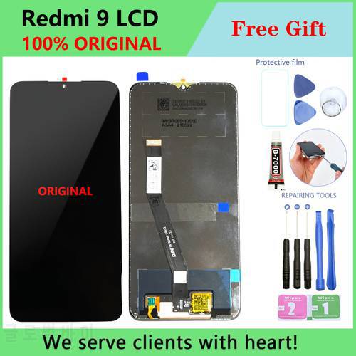 Original For Xiaomi Redmi 9 LCD Display Screen Touch Digitizer Assembly LCD Display Touch Repair Parts M2004J19G/AG M2004J19C