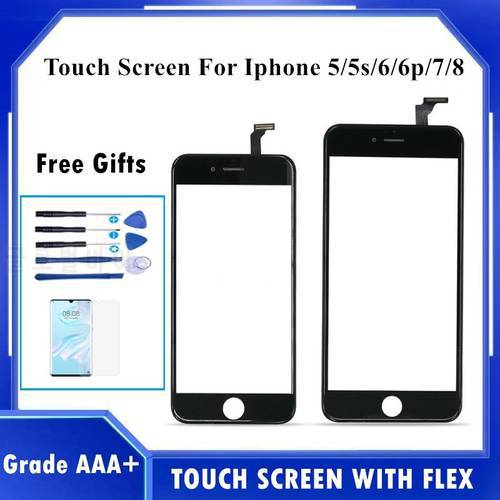 Touch Screen Digitizer For iPhone 5 5s 7 6 plus 6S 8 Touch screen Front Touch Panel Glass Lens For Iphone 8P Phone Accessories